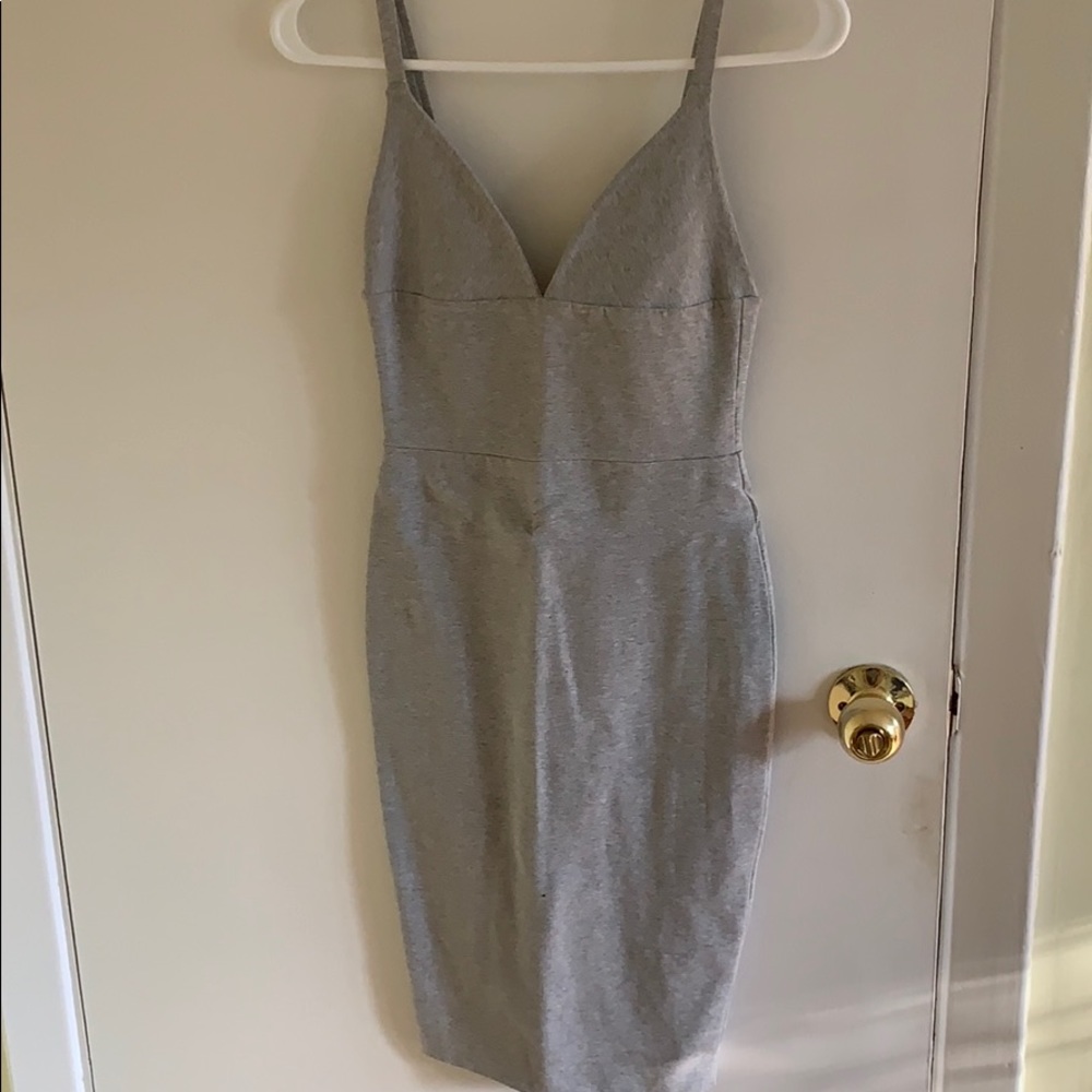 TEA YOU grey bandage dress super flattering